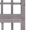 4-Panel Room Divider/Trellis Solid Fir Wood Gray 63.4"x70.9"