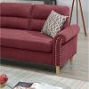 Velvet Reversible Sectional Sofa in Paprika Red