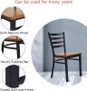 Set of 2 Kitchen Dining Chairs Wood Seat with Metal Legs Fully Assembled, Ladder Back