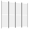 4-Panel Room Divider White 78.7"x70.9" Fabric