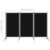 3-Panel Room Divider Black 102.4"x70.9"