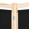 5-Panel Room Divider Black 78.7"x66.9"x1.6" Fabric