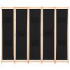 5-Panel Room Divider Black 78.7"x66.9"x1.6" Fabric