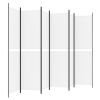 6-Panel Room Divider White 118.1"x78.7" Fabric