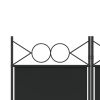 6-Panel Room Divider Black 94.5"x86.6" Fabric