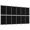 6-Panel Room Divider Black 118.1"x70.9" Fabric