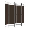 5-Panel Room Divider Brown 78.7"x70.9"