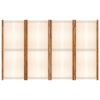 4-Panel Room Divider Cream White 110.2"x70.9"