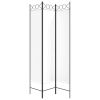 3-Panel Room Divider White 47.2"x78.7" Fabric