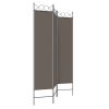 3-Panel Room Divider Anthracite 47.2"x78.7" Fabric