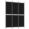 3-Panel Room Divider Black 59.1"x78.7" Fabric