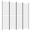 4-Panel Room Divider White 78.7"x78.7" Fabric