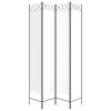 4-Panel Room Divider White 63"x86.6" Fabric