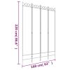 4-Panel Room Divider White 63"x86.6" Fabric