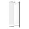 4-Panel Room Divider White 63"x86.6" Fabric