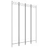 4-Panel Room Divider White 63"x86.6" Fabric