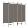 5-Panel Room Divider Anthracite 78.7"x78.7" Fabric