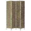 4-Panel Room Divider Brown 60.6"x63" Water Hyacinth