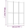 3-Panel Room Divider Black 59.1"x78.7" Fabric