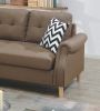 Living Room Corner Sectional Light Coffee Polyfiber Chaise sofa Reversible Sectional