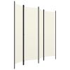 4-Panel Room Divider Cream White 78.7"x70.9"