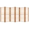 6-Panel Room Divider Cream White 165.4"x70.9"