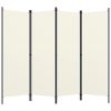 4-Panel Room Divider Cream White 78.7"x70.9"