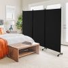 3 Panel Folding Room Divider with Lockable Wheels