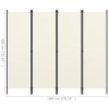 4-Panel Room Divider Cream White 78.7"x70.9"