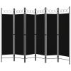 6-Panel Room Divider Black 94.5"x70.9"