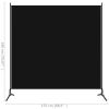 1-Panel Room Divider Black 68.9"x70.9"