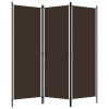 3-Panel Room Divider Brown 59.1"x70.9"