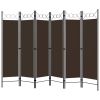 6-Panel Room Divider Brown 94.5"x70.9"