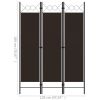 3-Panel Room Divider Brown 47.2"x70.9"