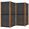 4-Panel Room Divider Black 110.2"x70.9"