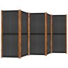 5-Panel Room Divider Black 137.8"x70.9"