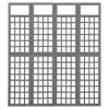 4-Panel Room Divider/Trellis Solid Fir Wood Gray 63.4"x70.9"