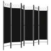 6-Panel Room Divider Black 94.5"x70.9"