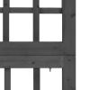 5-Panel Room Divider/Trellis Solid Fir Wood Black 79.3"x70.9"