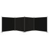 4-Panel Room Divider Black 274.8"x70.9" Fabric