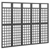 5-Panel Room Divider/Trellis Solid Fir Wood Black 79.3"x70.9"