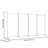 4-Panel Room Divider White 136.2"x70.9" Fabric