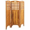 3-Panel Room Divider 47.6"x0.8"x47.2" Solid Acacia Wood