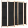 5-Panel Room Divider Black 78.7"x66.9"x1.6" Fabric