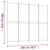 4-Panel Room Divider White 78.7"x70.9" Fabric