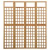 4-Panel Room Divider/Trellis Solid Fir Wood 63.4"x70.9"