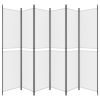 6-Panel Room Divider White 118.1"x86.6" Fabric