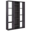 Room Divider/Book Cabinet High Gloss Gray 39.4"x9.4"x55.1" Engineered Wood