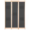 3-Panel Room Divider Gray 47.2"x66.9"x1.6" Fabric