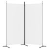 2-Panel Room Divider White 68.9"x70.9" Fabric